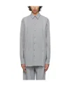 Soulland Embroidered-design Long-sleeve Shirt In Gray