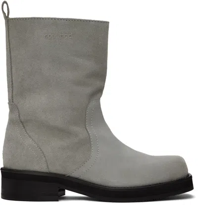 Soulland Gray Delaware Suede Boots In Grey