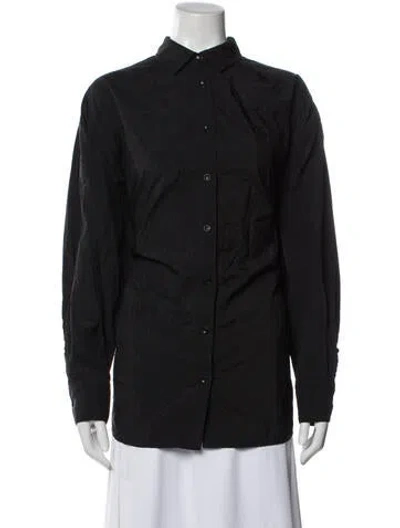 Pre-owned Soulland Long Sleeve Button-up Top In Black