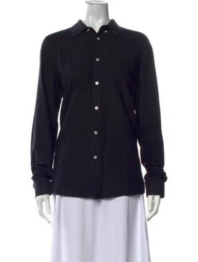 Pre-owned Soulland Long Sleeve Button-up Top In Black