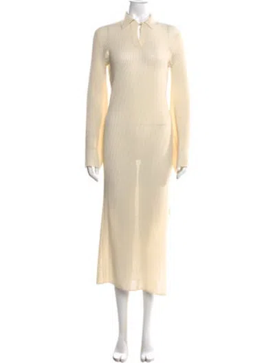 Pre-owned Soulland Striped Long Dress In Neutrals