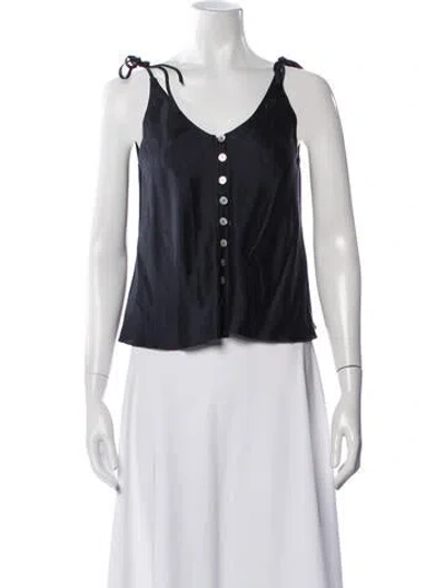 Pre-owned Soulland V-neck Sleeveless Top In Blue