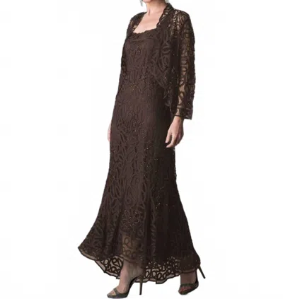 Soulmates 2 Piece Jacket Dress In Mocha In Black