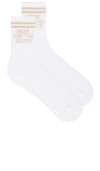 Souls. Here For The Booty Grip Socks In White