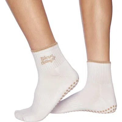 Souls. Optimist Embroidered Ankle Grip Socks In White