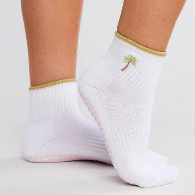 Souls. Palm Tree Grip Socks In White