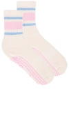 Souls. Pink Retro Grip Socks In Pink
