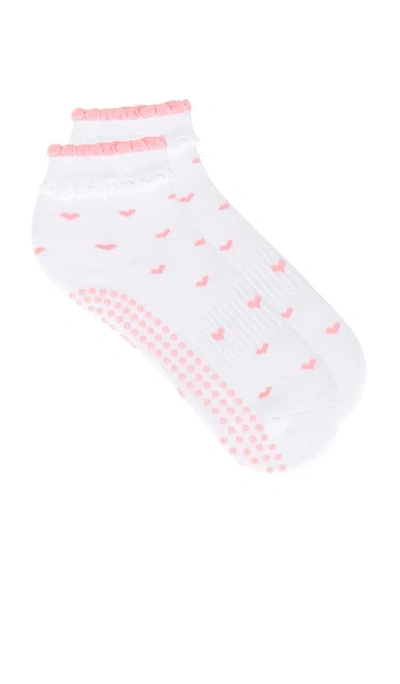 Souls. Ruffle Bow Grip Socks In White