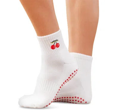 Souls. Very Cherry Grip Socks In White