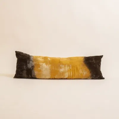 Sound As Color Silk Velvet Lumbar Pillow In Yellow