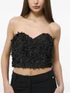 Sound Of Silence Flower-embellishment Strapless Top In Black