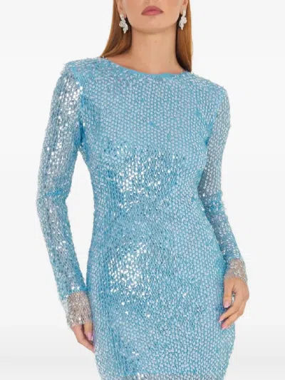 Sound Of Silence Sequin-embellished Maxi Dress In Blue