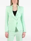 Sound Of Silence Structured Double-breasted Jacket In Green