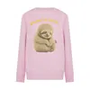 Sour Figs Pink / Purple Sloth Unisex Sweatshirt In Pink In Pink/purple