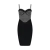 Sour Figs Women's Black / Silver Embellished Bandage Mini Dress In Black In Black/silver