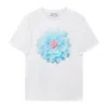 Sour Figs Women's Blue / White Blue Dahlia Bloom Print T-shirt In White In Multi