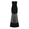 Sour Figs Women's Bustier Velvet & Mesh Gown In Black In Black