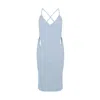 SOUR FIGS WOMEN'S CUT-OUT MIDI SLIP DRESS IN PALE BLUE