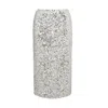Sour Figs Women's Floral Embellished Sequin Skirt In Silver In Silver