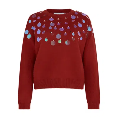 Sour Figs Women's Iridescent Sequin-embellished Jumper In Burgundy Red