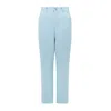 Sour Figs Women's Medallion Button Tailored Cigarette Trousers In Powder Blue In Blue