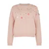 Sour Figs Women's Neutrals / Pink Iridescent Sequin-embellished Jumper In Tropical Peach Pink In Pink