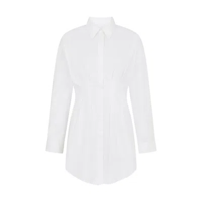 Sour Figs Women's Oversized Button-front Mini Shirt Dress In White
