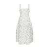 Sour Figs Women's Pink / Purple / White Floral Print Midi Dress In White And Lilac In Pink/purple/white