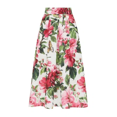 Sour Figs Women's Red / Pink / White Painterly Floral High-waisted Maxi Skirt In Porcelain White In Multi