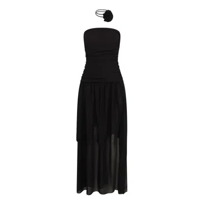 Sour Figs Women's Rosetta Choker Detail Dress In Black