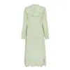 Sour Figs Women's Ruffled Midi Dress In Sage Green In Green