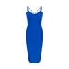Sour Figs Women's Split Strap Bustier Bandage Midi Dress In Cobalt Blue In Blue
