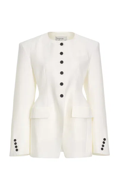 Source Unknown Adine Hourglass Blazer In White
