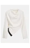 Source Unknown Amalia Draped Top In White