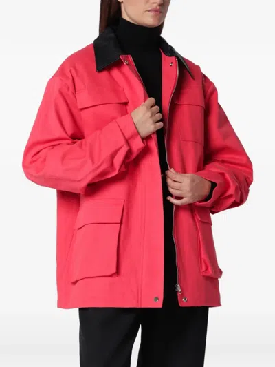 SOURCE UNKNOWN BAIA CONTRAST-COLLAR JACKET