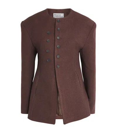 Source Unknown Banton Double-breasted Jacket In Brown
