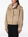 Source Unknown Barlow Flight Beige Bomber Jacket In Twill In Brown