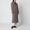 Source Unknown Beige Reyna Double-breasted Herringbone Coat In Gray
