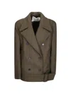 Source Unknown Belted Double-breasted Coat In Brown