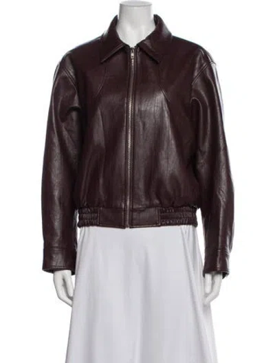 Pre-owned Source Unknown Biker Jacket In Burgundy