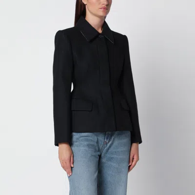 Source Unknown Black Single-breasted Jacket In Wool Blend