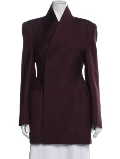 Pre-owned Source Unknown Blazer In Burgundy