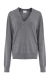 Source Unknown Byrone V-neck Cashmere-wool Sweater In Gray