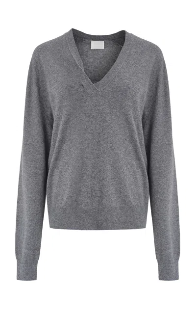 Source Unknown Byrone V-neck Cashmere-wool Sweater In Gray