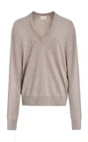 Source Unknown Byrone V-neck Cashmere-wool Sweater In Neutral