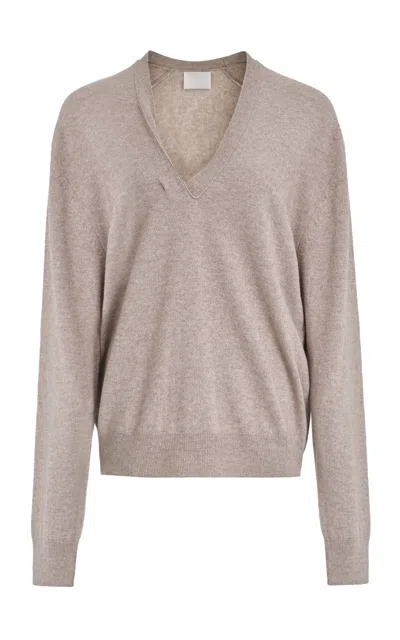 Source Unknown Byrone V-neck Cashmere-wool Sweater In Neutral