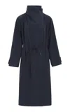 Source Unknown Cicero Funnel Neck Coat In Blue