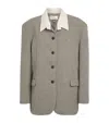 Source Unknown Contrast-collar Suki Blazer Shirt In Grey