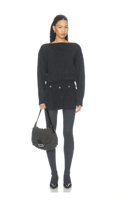 Source Unknown Corinth Peplum Sweater In Grey