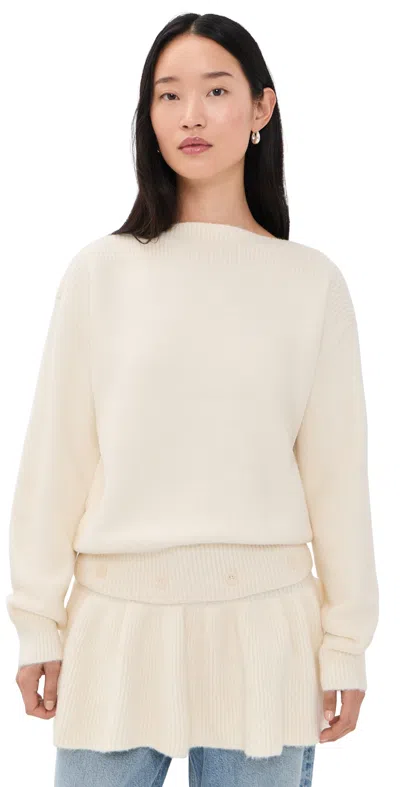 Source Unknown Corinth Peplum Sweater Ivory Ivory